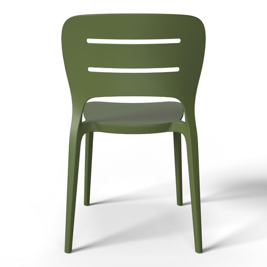 Playa Outdoor Modern Stackable Plastic Patio Dining Side Chairs (Set of 4)
