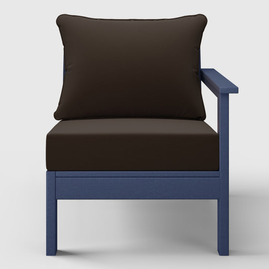 Avalon Outdoor Patio HDPE Right Arm Sectional Corner Club Chair with Patio Cushions