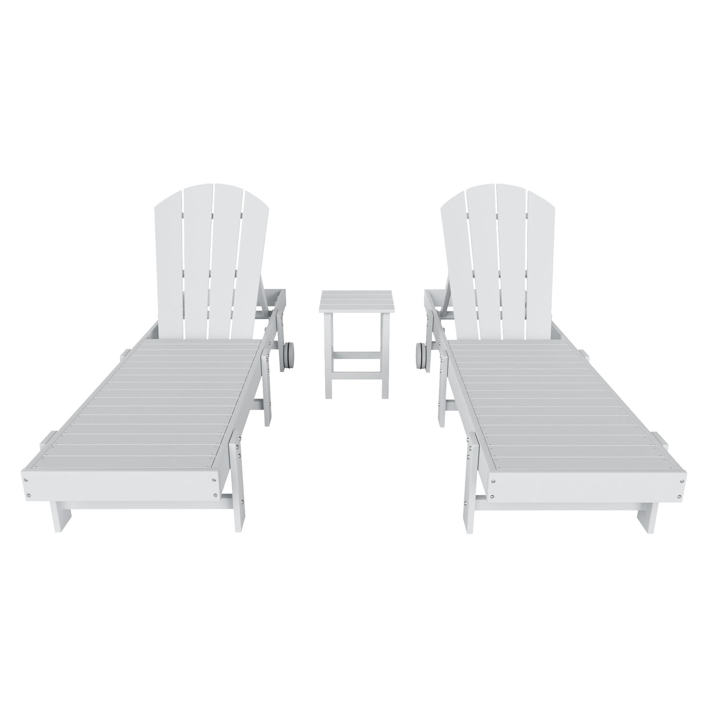 Malibu 3 Piece Poly Reclining Chaise Lounge With Wheels