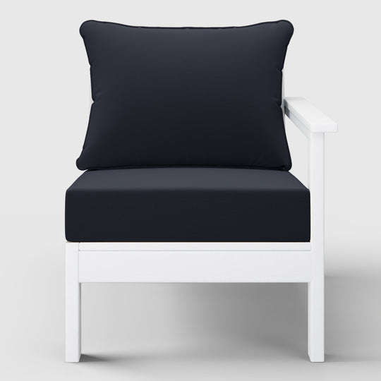 Avalon Outdoor Patio HDPE Right Arm Sectional Corner Club Chair with Patio Cushions
