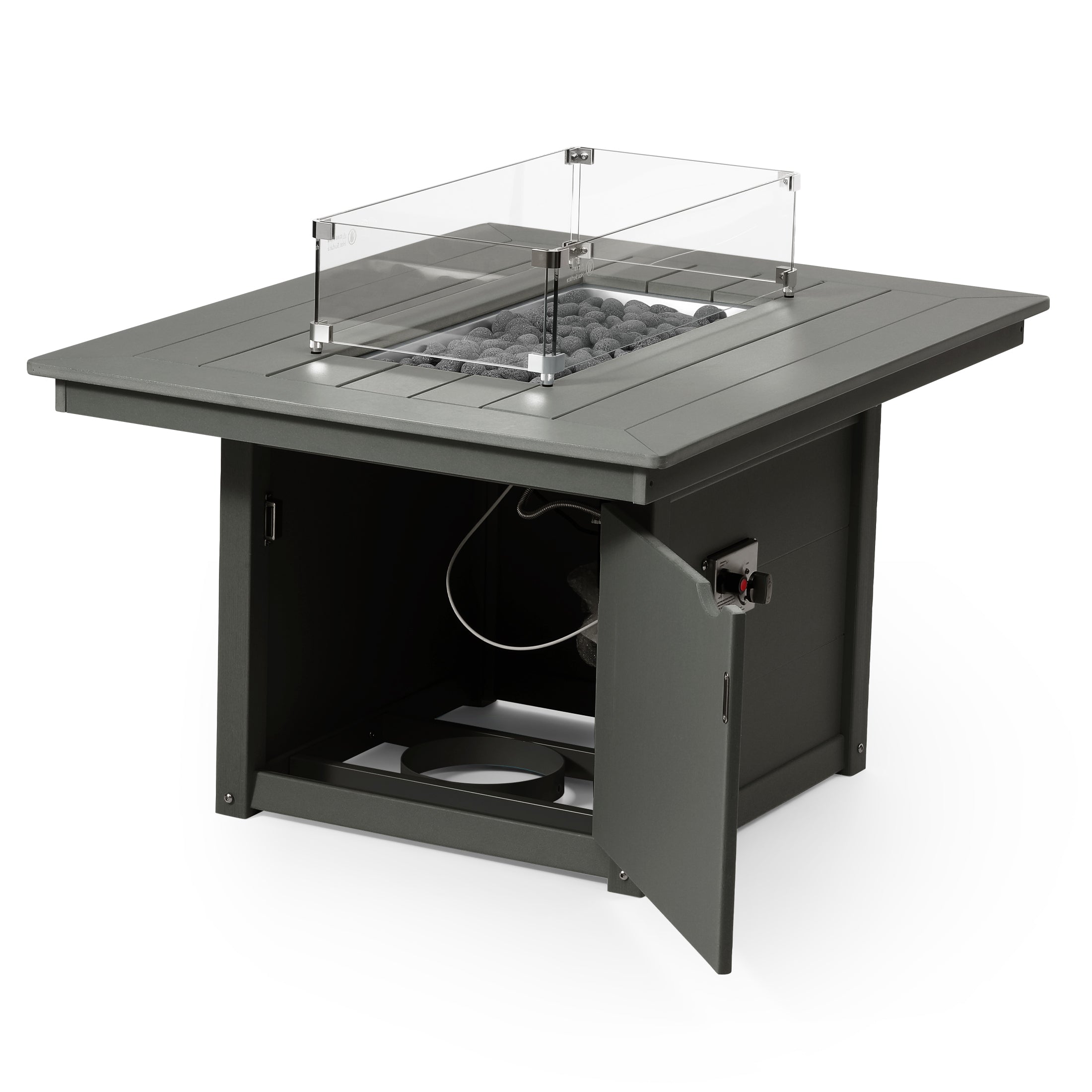 Helios 46" Modern Outdoor 55,000 BTU Patio Gas Propane Rectangle Deck Fire Pit Table