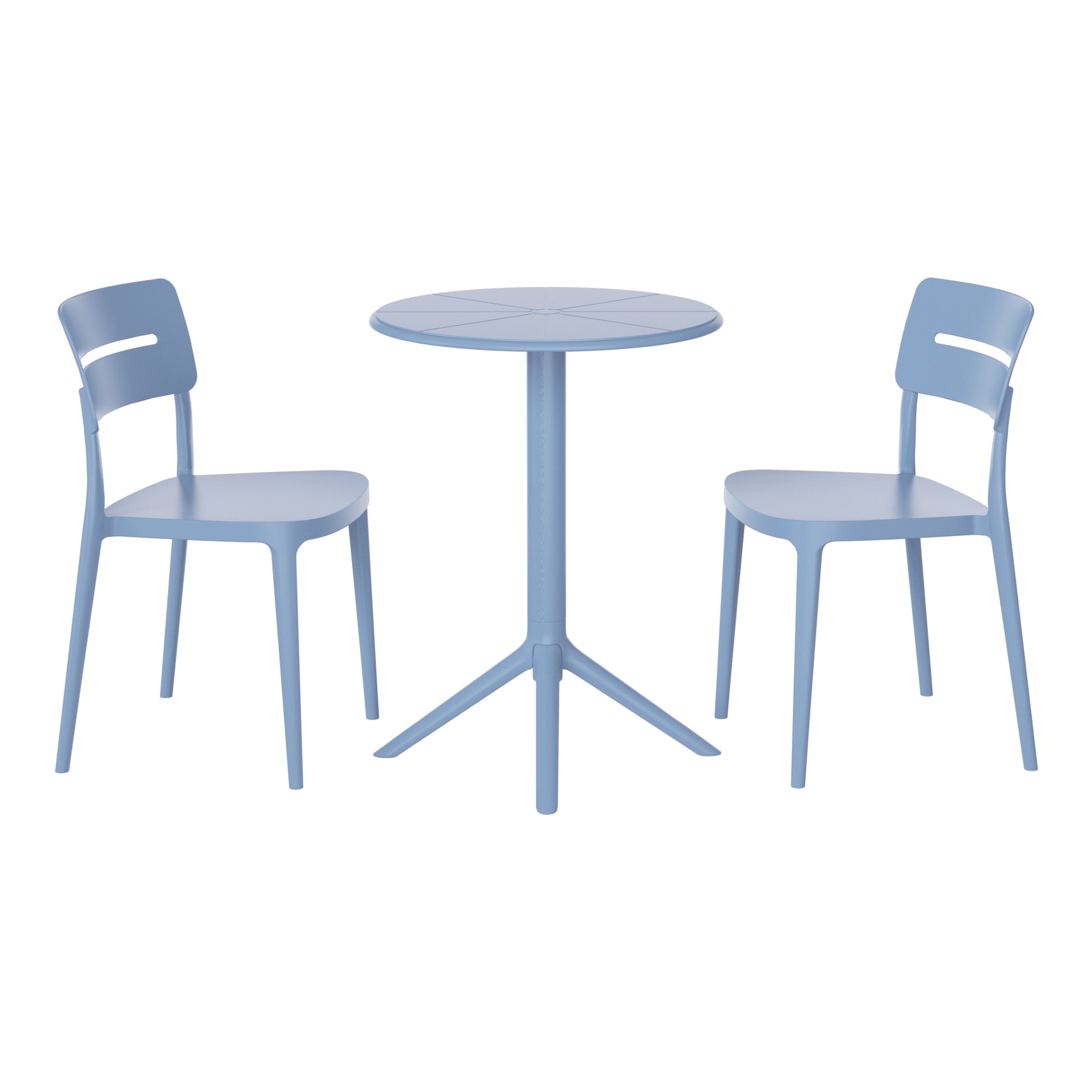Playa 3-Piece Outdoor Resin Patio Bistro Set with Stackable Patio Dining Chairs