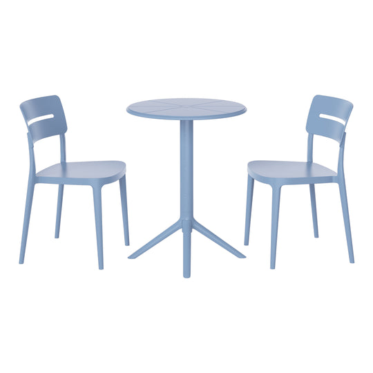 Playa 3-Piece Outdoor Resin Patio Bistro Set with Stackable Patio Dining Chairs