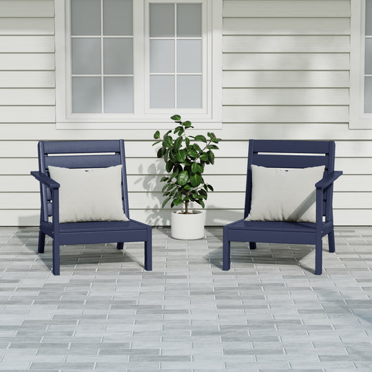 Avalon Outdoor Patio HDPE Deep Seating Sectional Loveseat