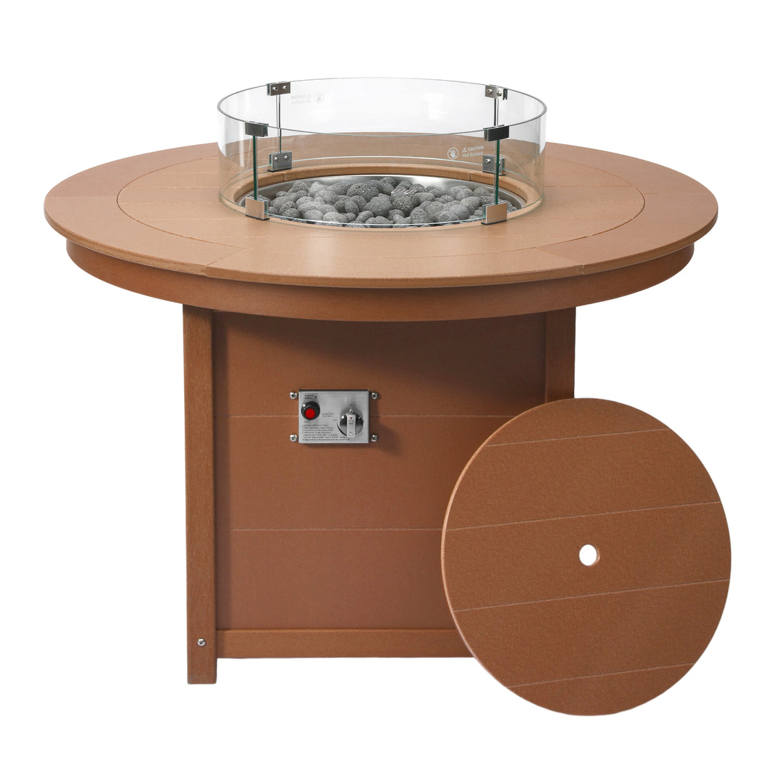 Helios 47" Modern Outdoor Patio Propane Gas Round Fire Pit Table
