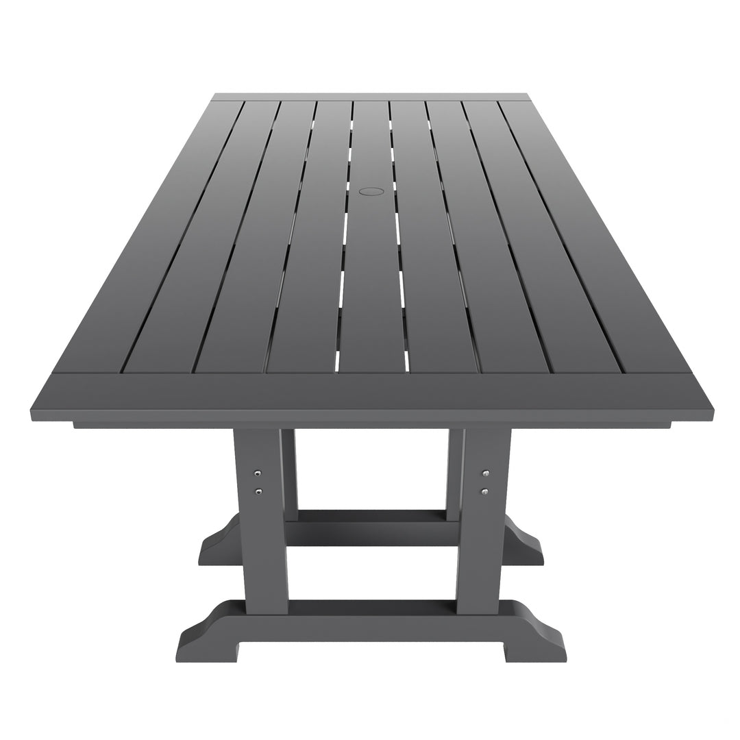 Malibu 7-Piece HDPE Rectangular Patio Dining Table Set with Foldable Chairs
