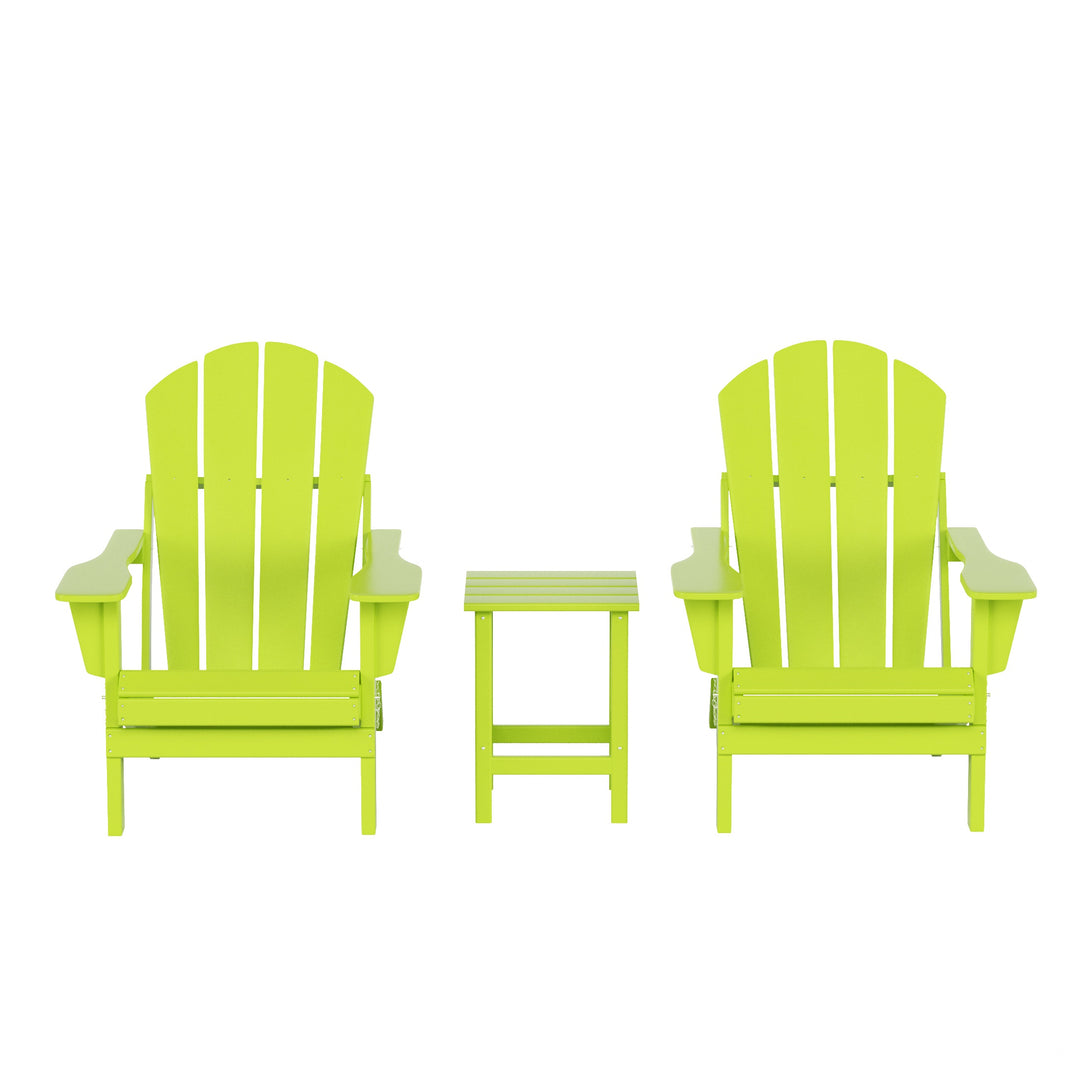 Malibu Westintrends 3-Piece set Outdoor / Patio Poly Adirondack chair set with a side table ( 2 seater )