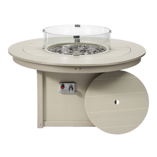 Helios 47" Modern Outdoor 55,000 BTU Patio Propane Round Fire Pit Table