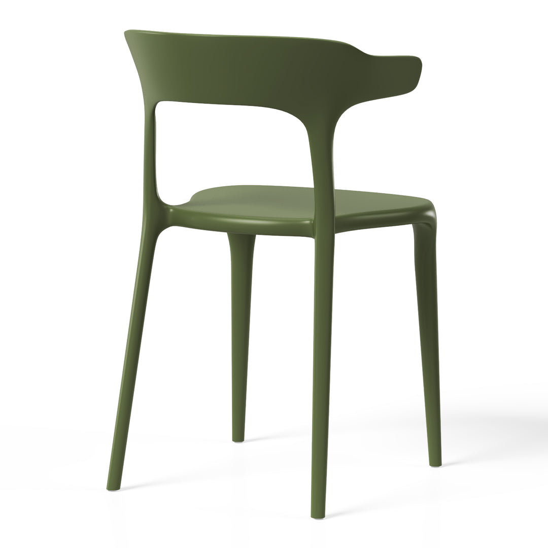 Playa Modern Stackable Resin Plastic Patio Dining Chair (Set of 4)