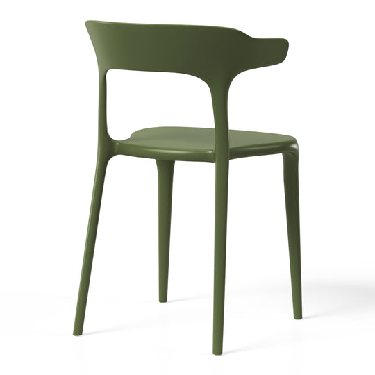 Playa Modern Stackable Resin Plastic Patio Dining Chair (Set of 4)