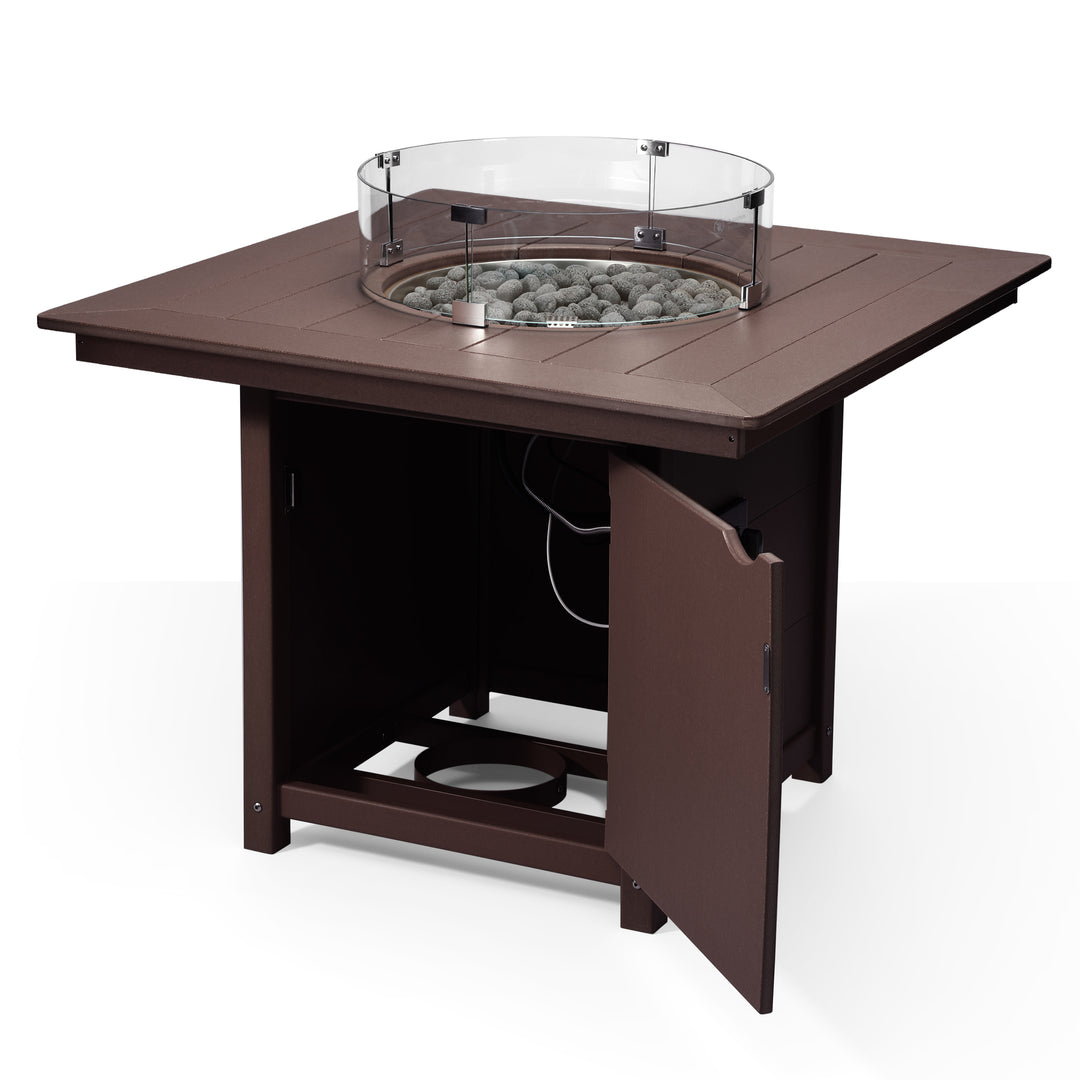 Helios Modern Outdoor Patio Propane 42" Square Fire Pit Table
