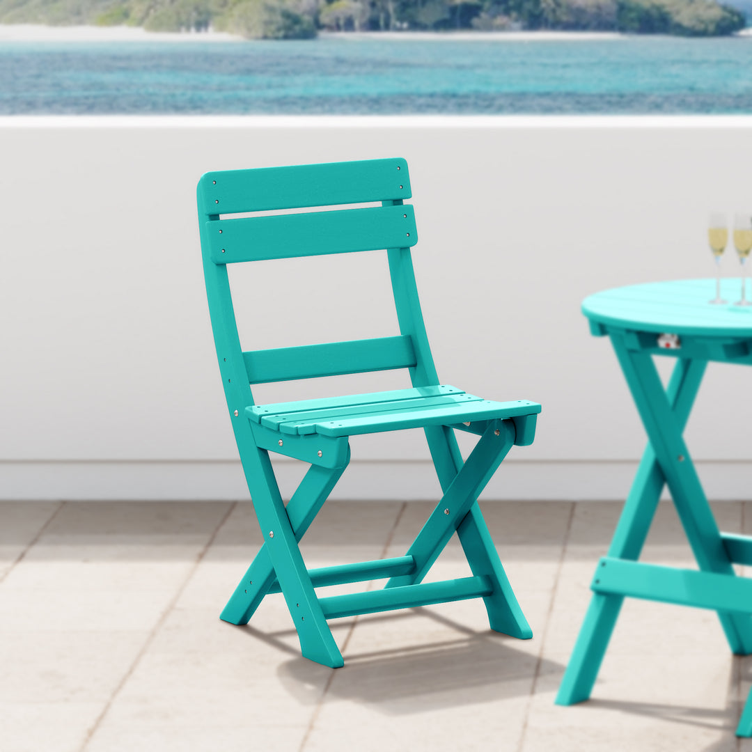 Malibu HDPE Outdoor Patio Modern Folding Dining Chair