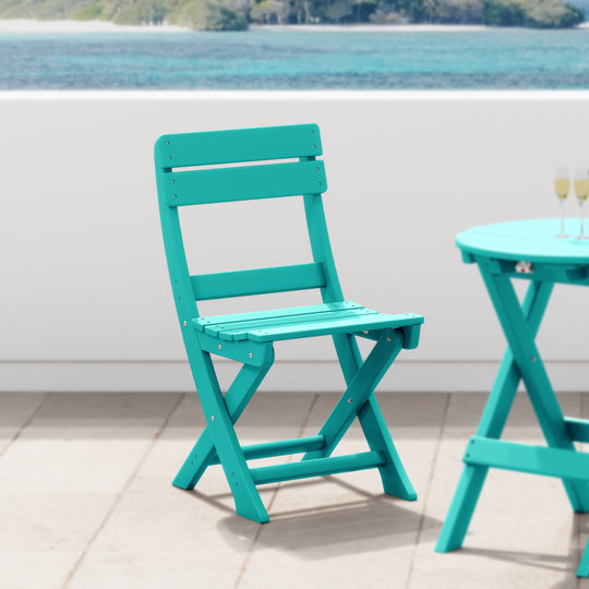 Malibu HDPE Outdoor Patio Modern Folding Dining Chair