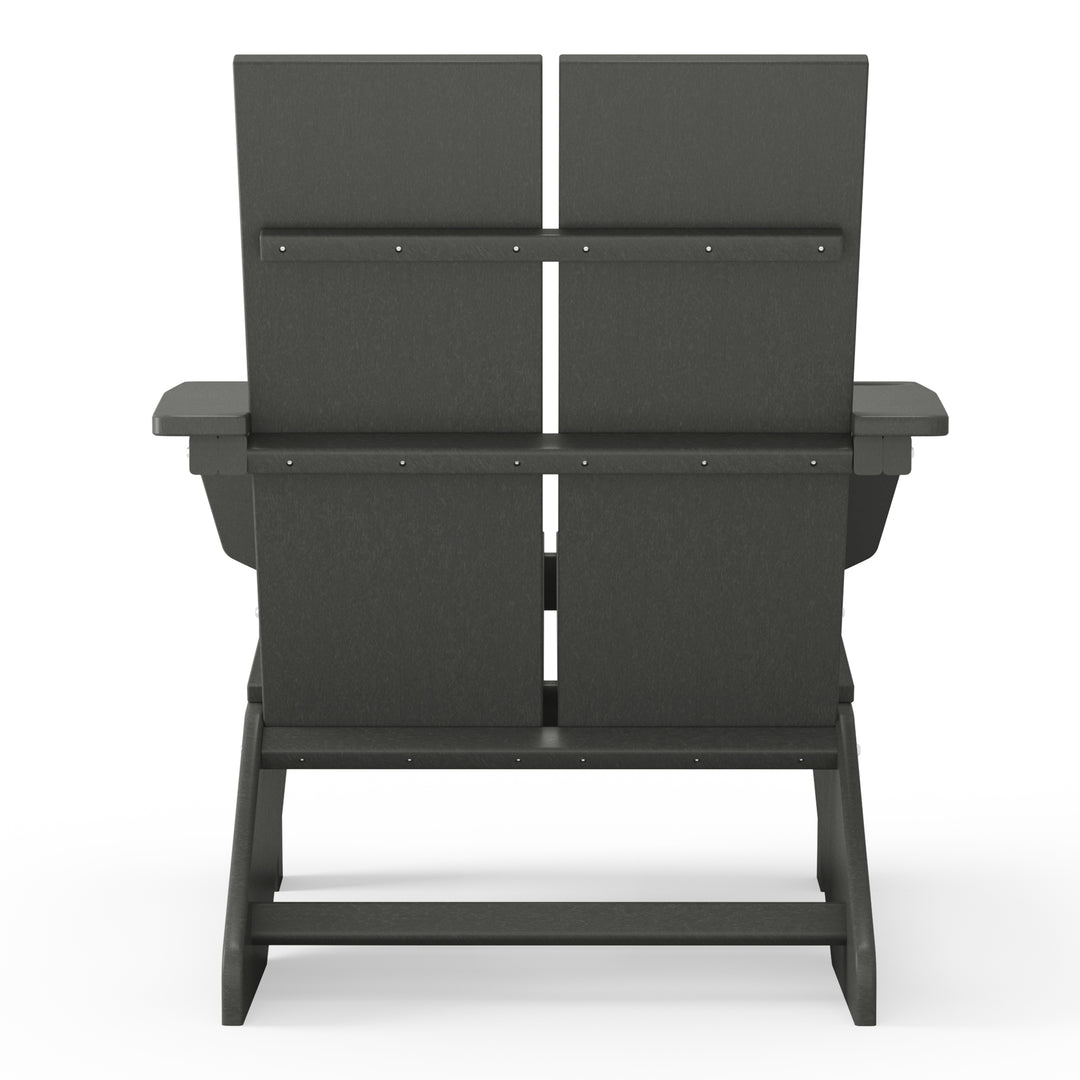 Riviera Outdoor HDPE Modern Adirondack Chair with Cup Holder