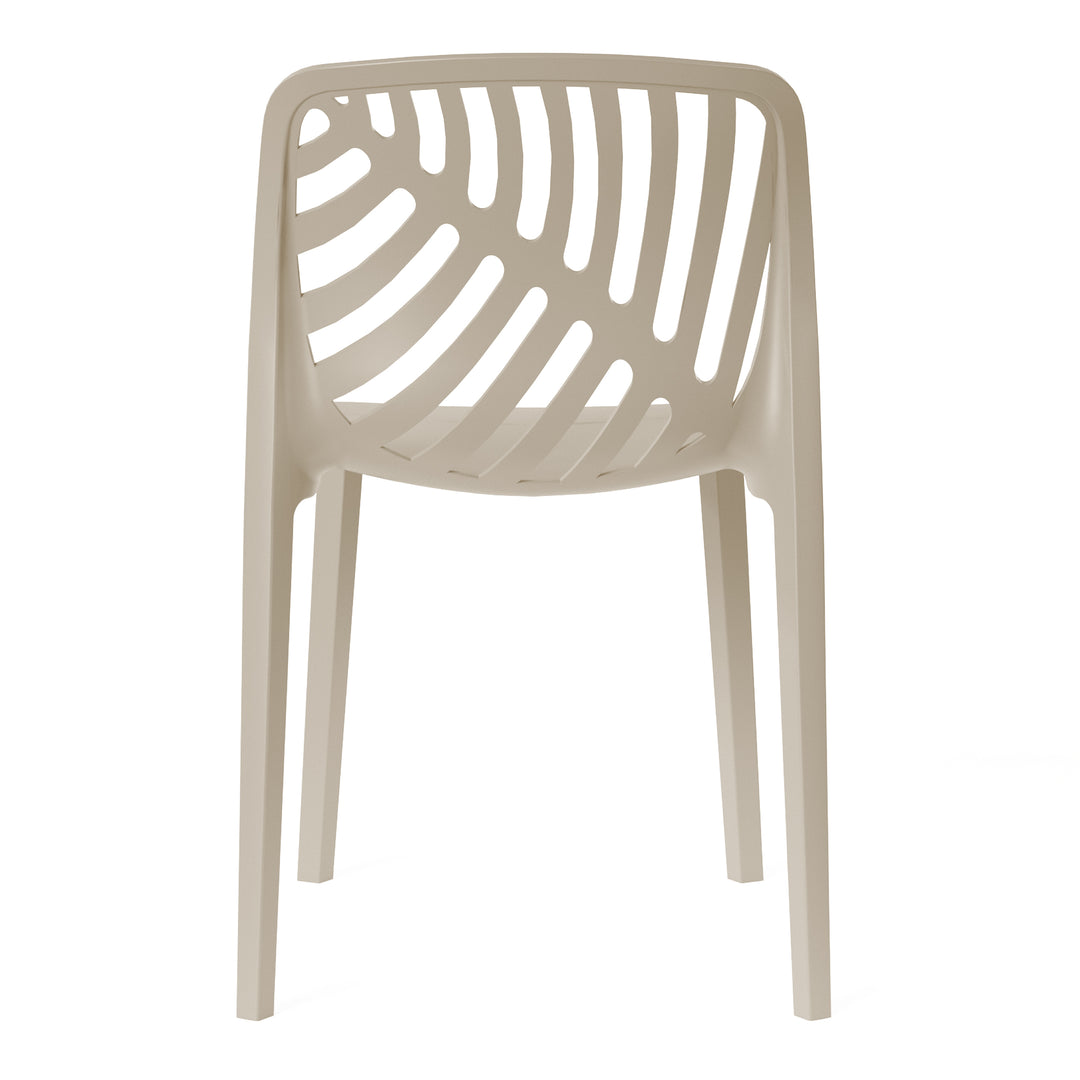 Playa Outdoor Modern Stackable Polypropylene Plastic Patio Bistro Dining Side Chairs (Set of 2)