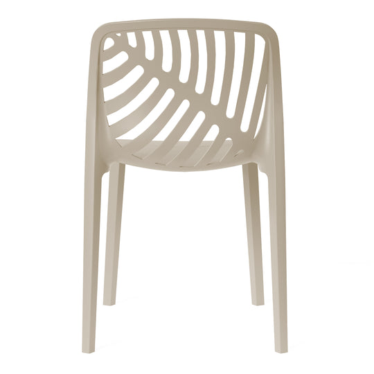 Playa Outdoor Modern Stackable Polypropylene Plastic Patio Bistro Dining Side Chairs (Set of 2)