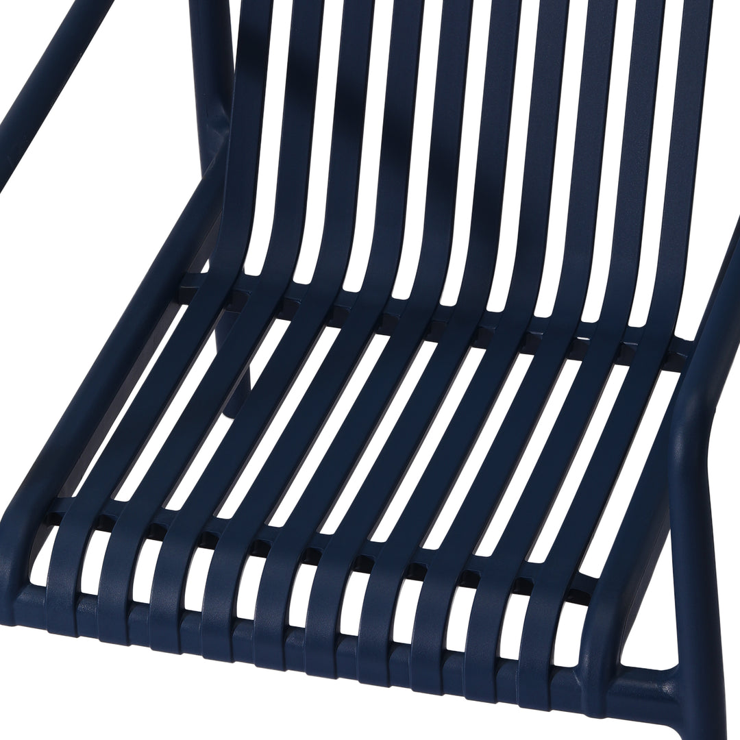 Playa Outdoor Modern Stackable Plastic Patio Club Armchairs (Set of 2)