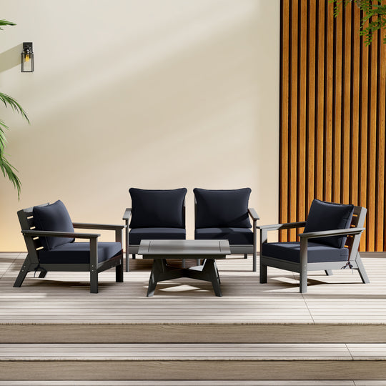 Avalon Outdoor 5-Piece Modular Sectional Patio Furniture Sofa Set