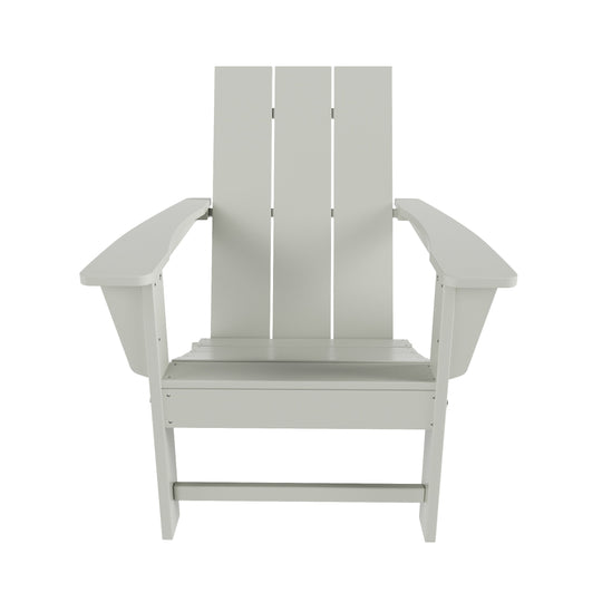 Ashore Modern Folding Poly Adirondack Chair With Square Fire Pit Table Set