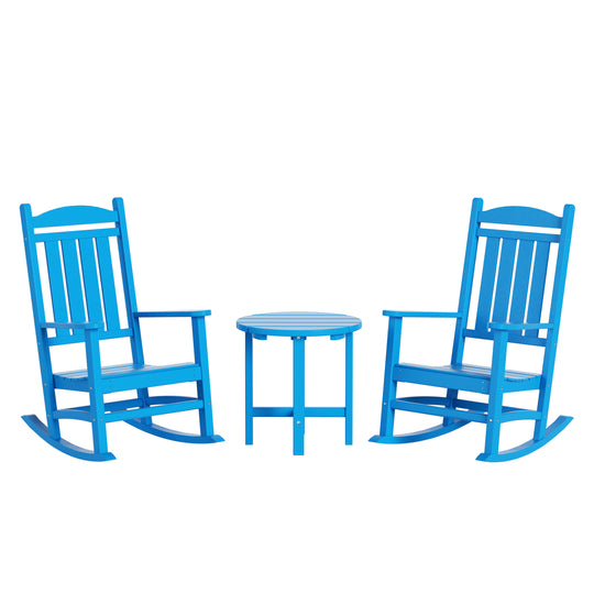 Malibu 3-Piece set Outdoor / Patio rocking chairs with a side table ( 2 seater )