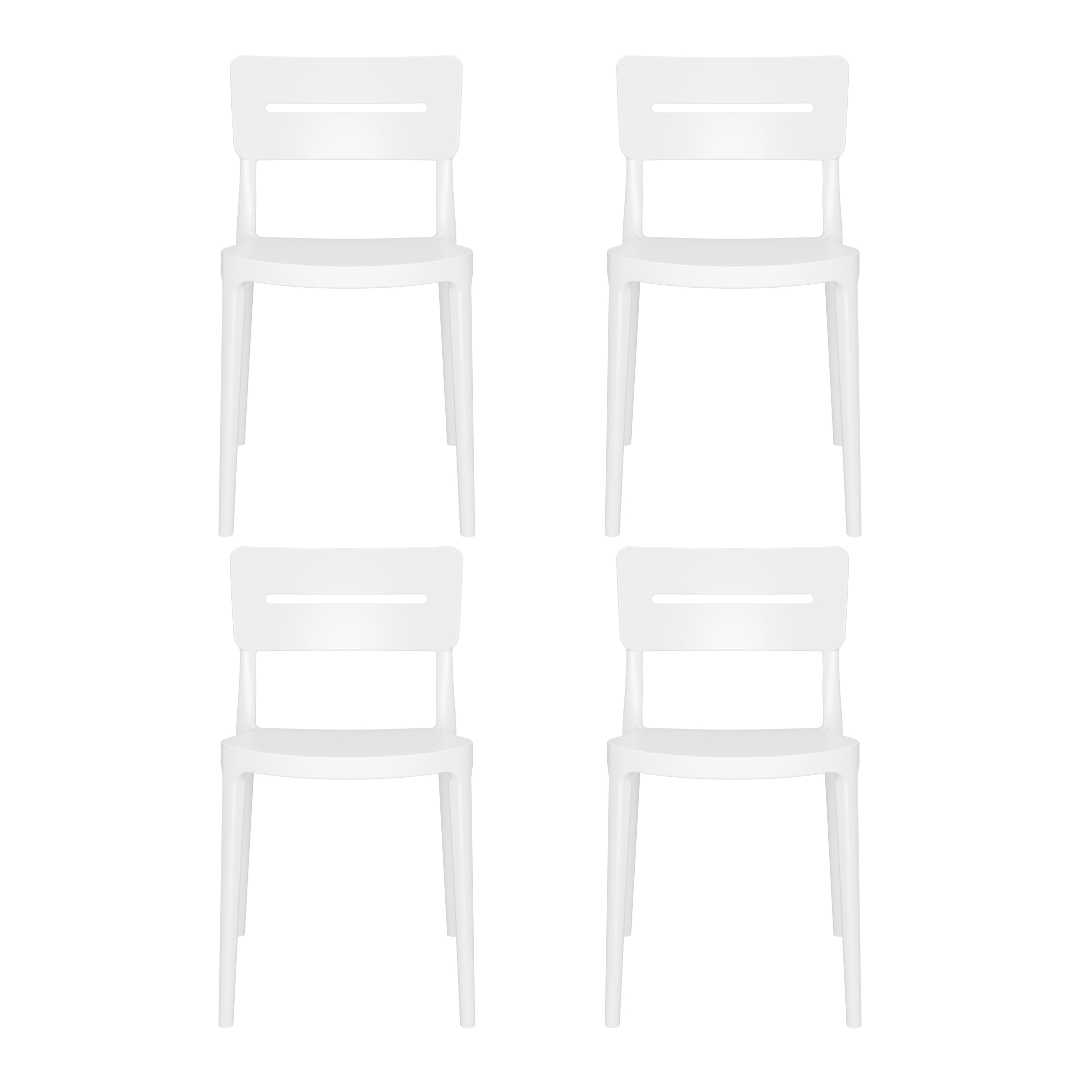 Playa Outdoor Modern Stackable Plastic Patio Dining Chairs (Set of 4)