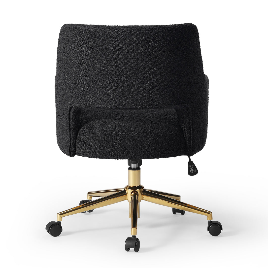 Genevieve Mid-Century Modern Swivel Office Vanity Chair with Wheels