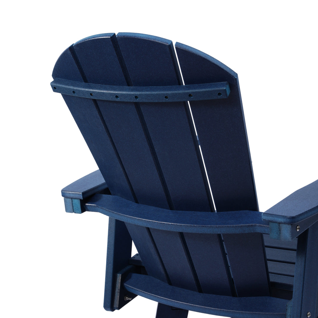 Malibu Outdoor HDPE Tall Adirondack Bar Height Chair With Cup Holder