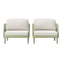Playa Modern Outdoor Polypropylene Resin Deep Seating Patio Club Chair (Set of 2)