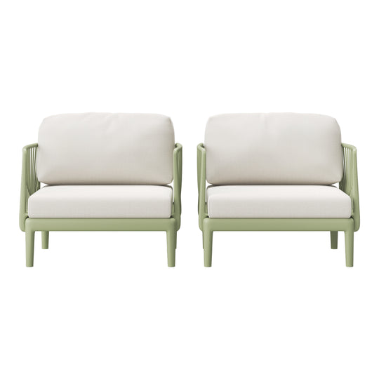 Playa Modern Outdoor Polypropylene Resin Deep Seating Patio Club Chair (Set of 2)