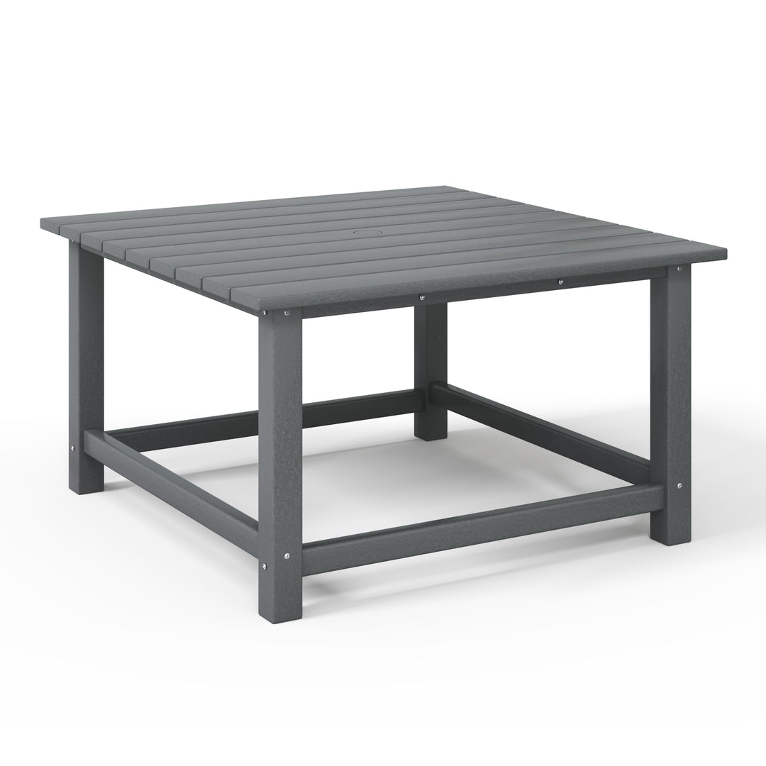 Malibu Low Outdoor HDPE Square Patio Coffee Table