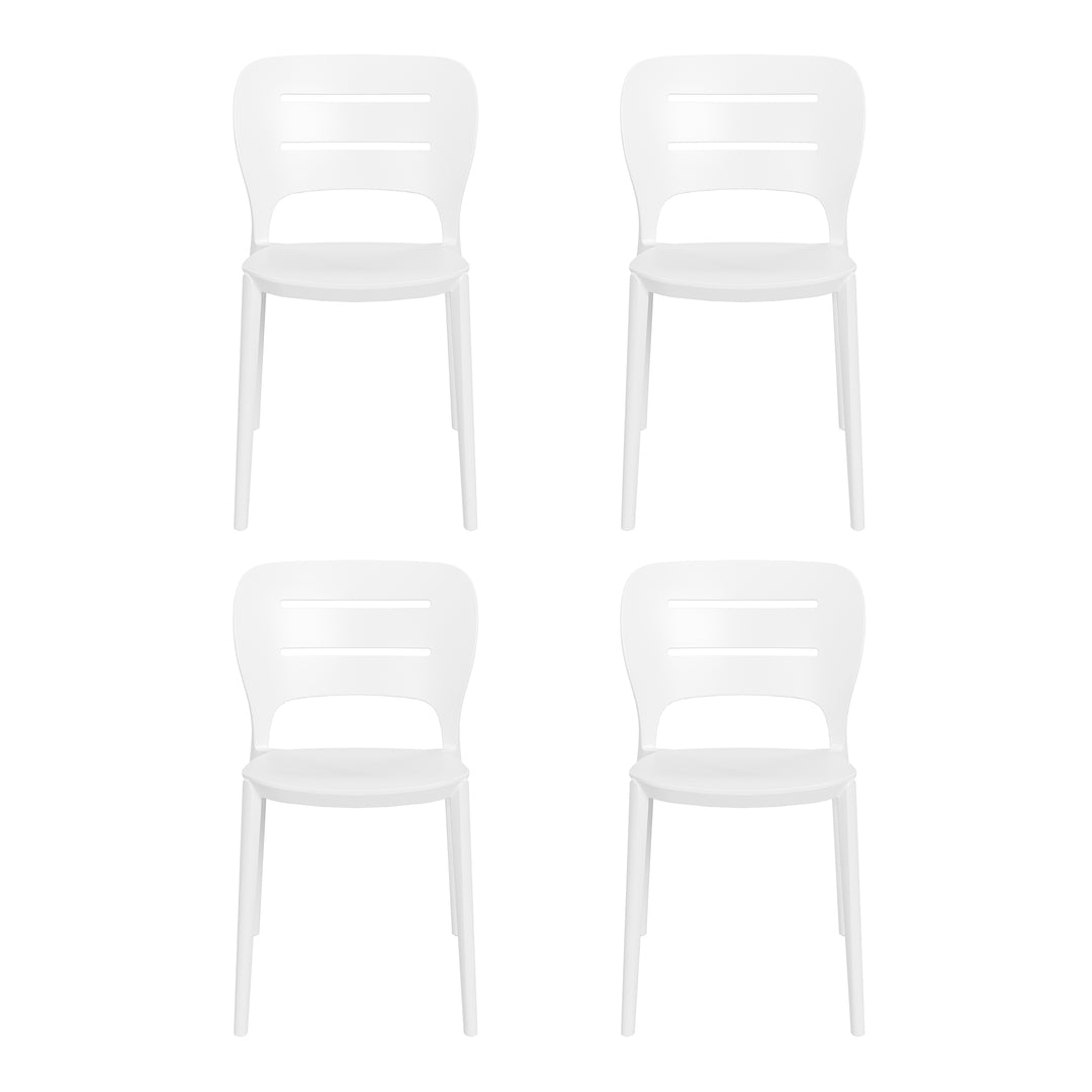 Playa Outdoor Modern Stackable Plastic Patio Dining Side Chairs (Set of 4)