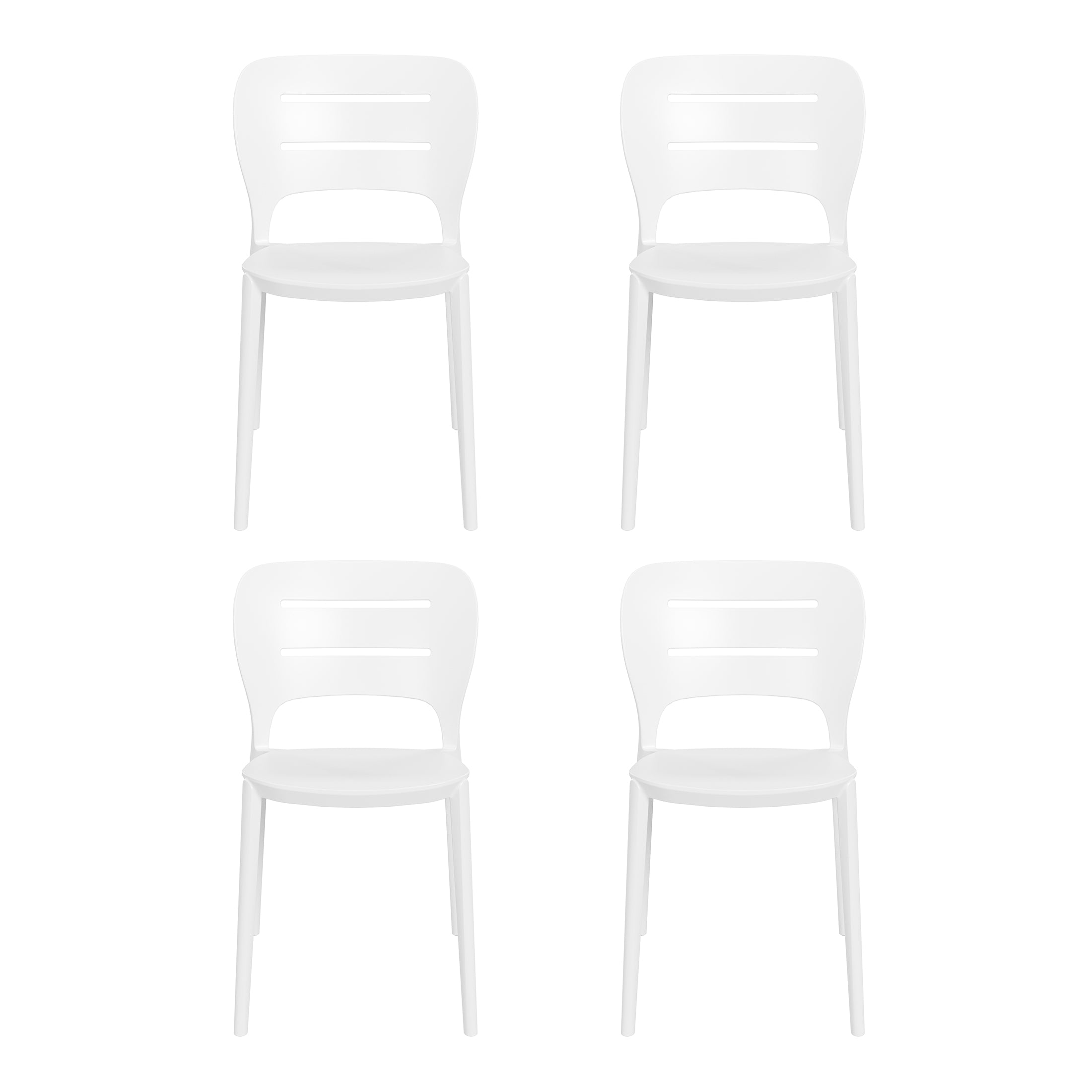 Playa Outdoor Modern Stackable Plastic Patio Dining Side Chairs (Set of 4)