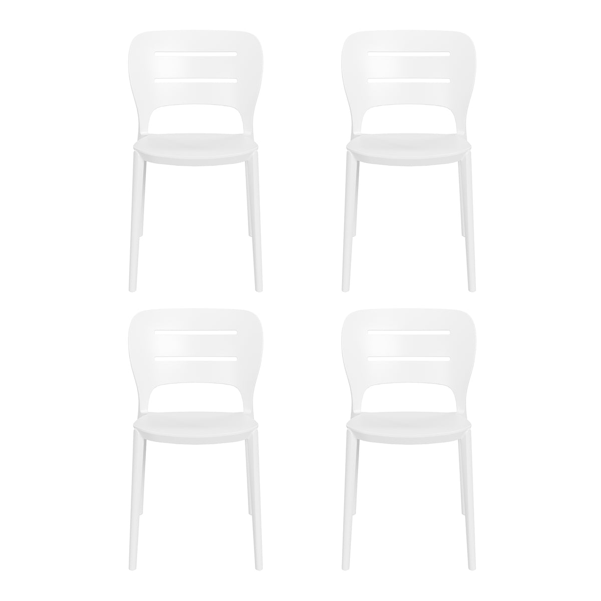 Playa Outdoor Modern Stackable Plastic Patio Dining Side Chairs (Set of 4)