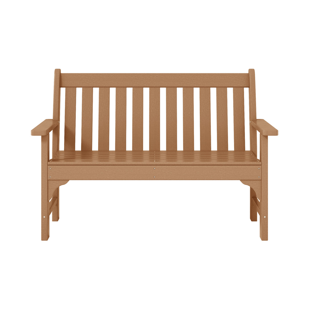 Malibu Outdoor 2-Person All-Weather HDPE Front Porch Garden Bench