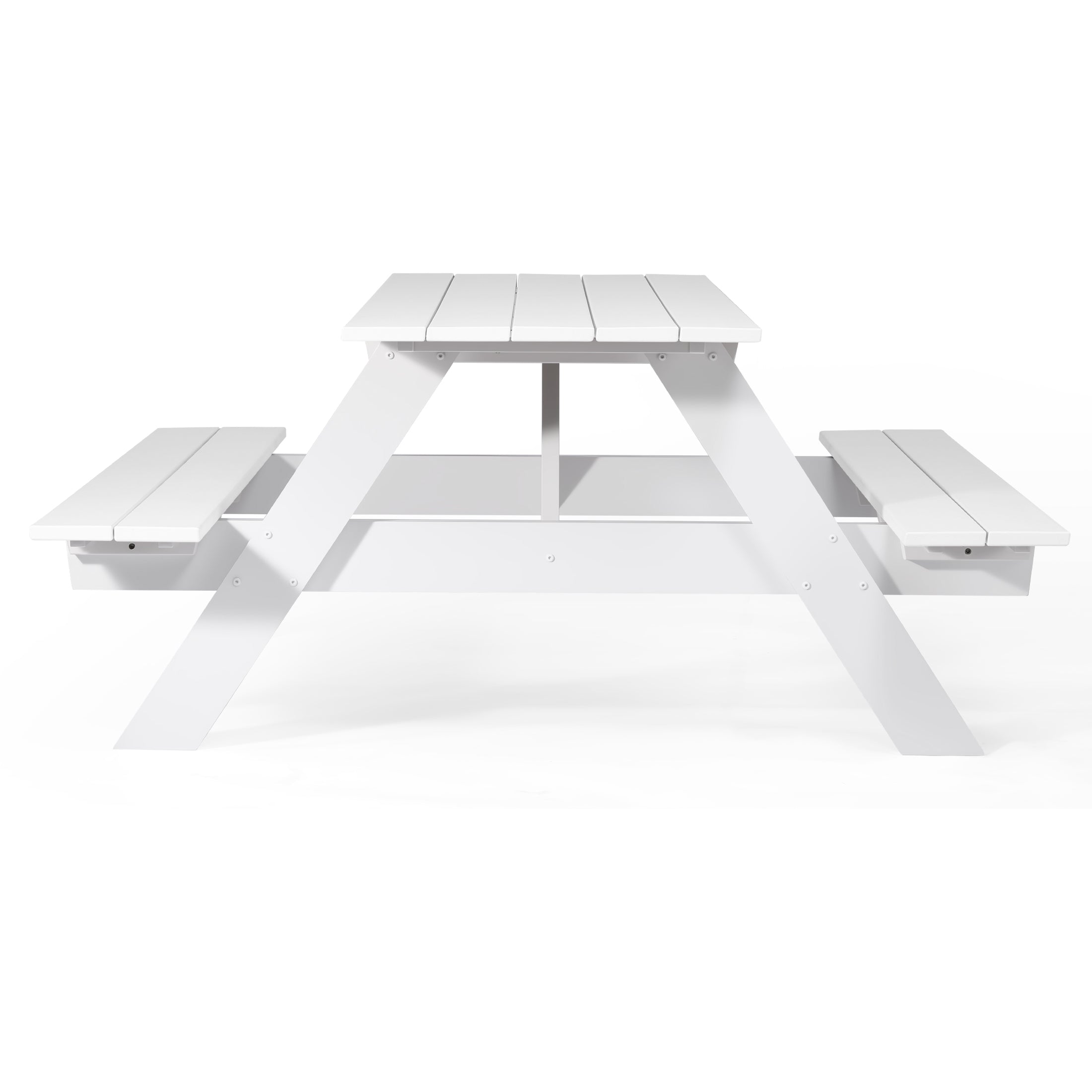 Greenville Outdoor 70" HDPE Plastic Picnic Table Bench With Umbrella Hole