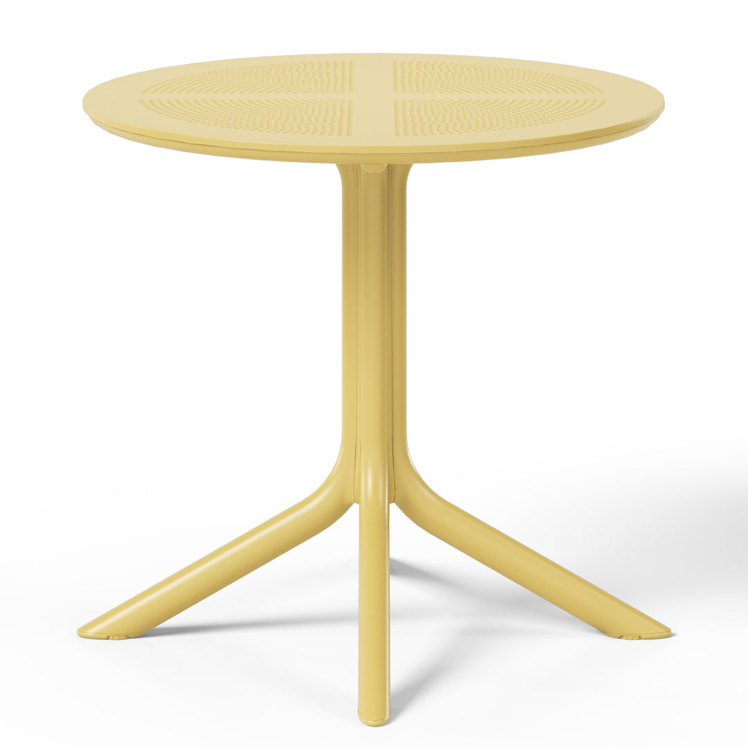 Playa 5-Piece Modern Patio Round Dining Table Set with Stackable Patio Dining Chairs