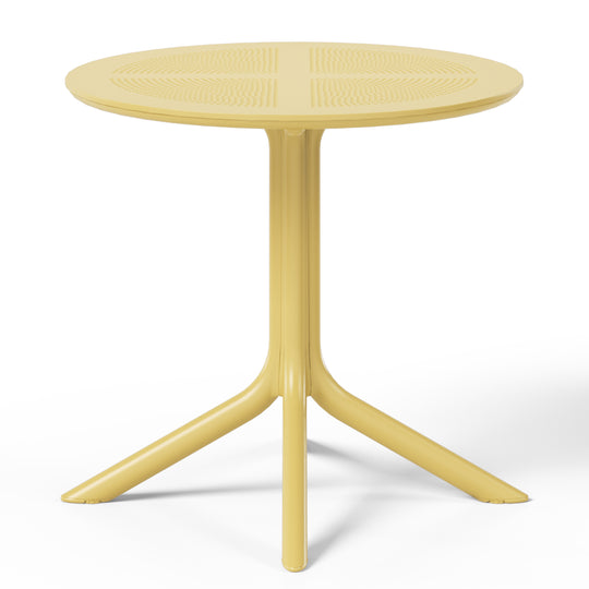 Playa 5-Piece Modern Round Patio Dining Table Set with Stackable Patio Dining Chairs