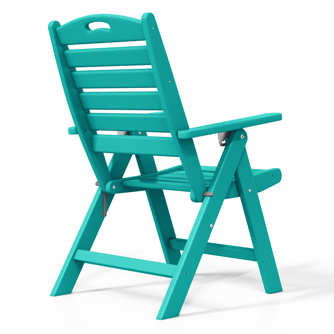 Malibu HDPE Adjustable Highback Folding Patio Dining Chair