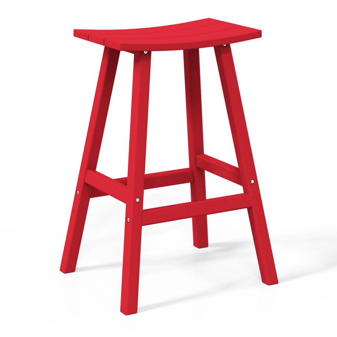 Malibu 29" HDPE Outdoor Patio Bar Height Bar Stools (Set of 3)