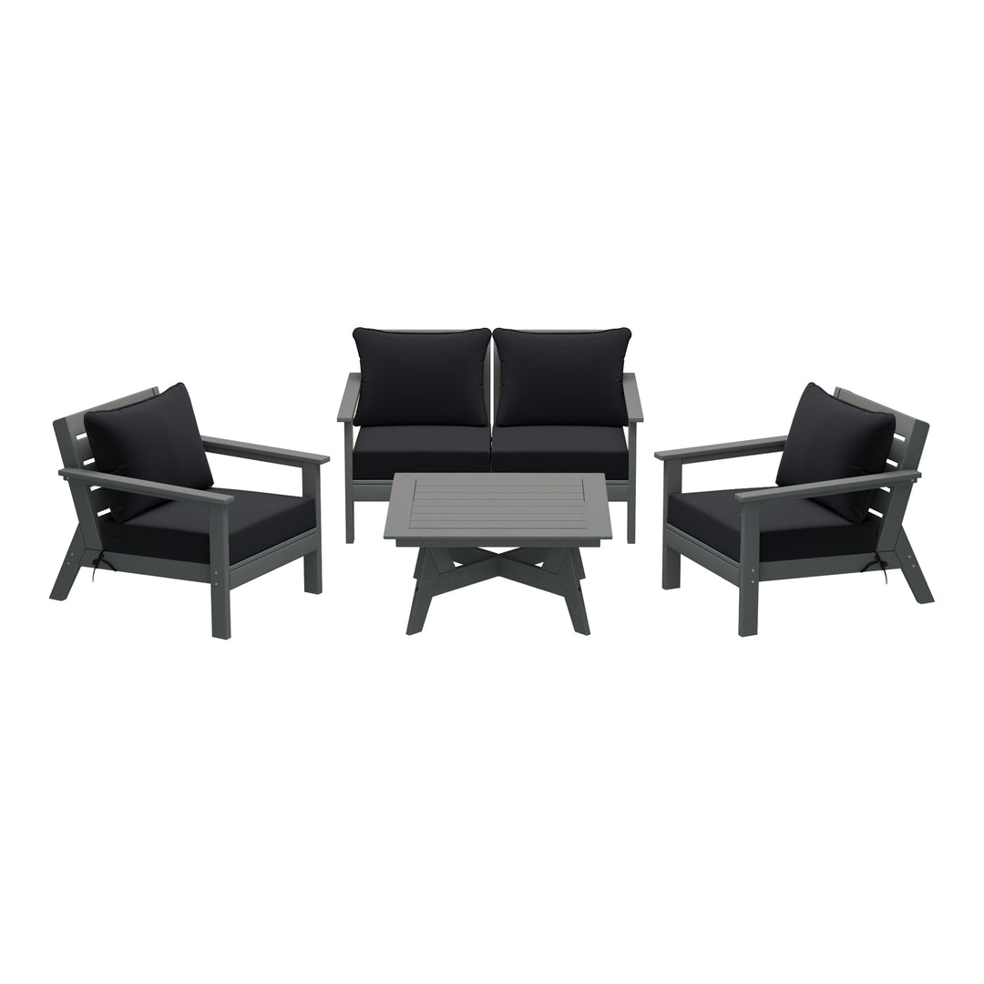 Avalon Outdoor 5-Piece Modular Sectional Patio Furniture Sofa Set