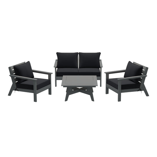 Avalon Outdoor 5-Piece Modular Sectional Patio Furniture Sofa Set