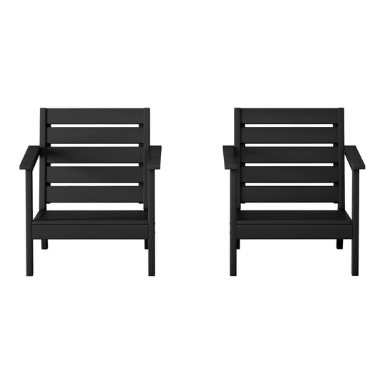 Avalon Outdoor Patio HDPE Deep Seating Armchair (Set of 2)