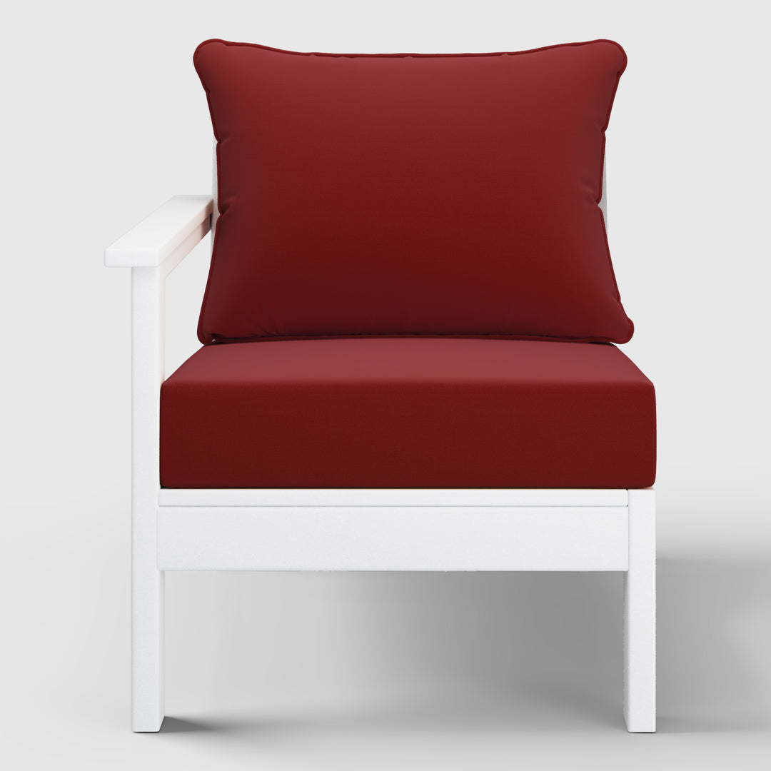 Avalon Outdoor Patio HDPE Left Arm Sectional Corner Club Chair with Patio Cushions