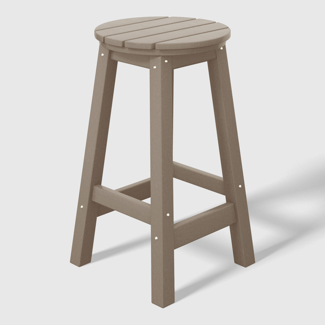 Malibu 24" HDPE Outdoor Patio Round Counter Height Bar Stool
