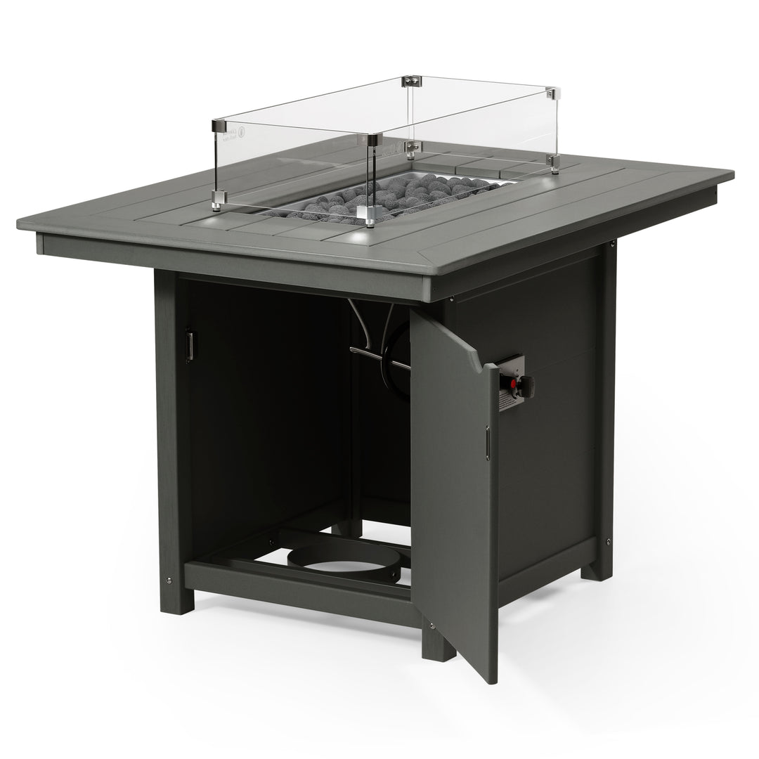 Helios 46" Modern Outdoor Patio Gas Propane Rectangular Fire Pit Table