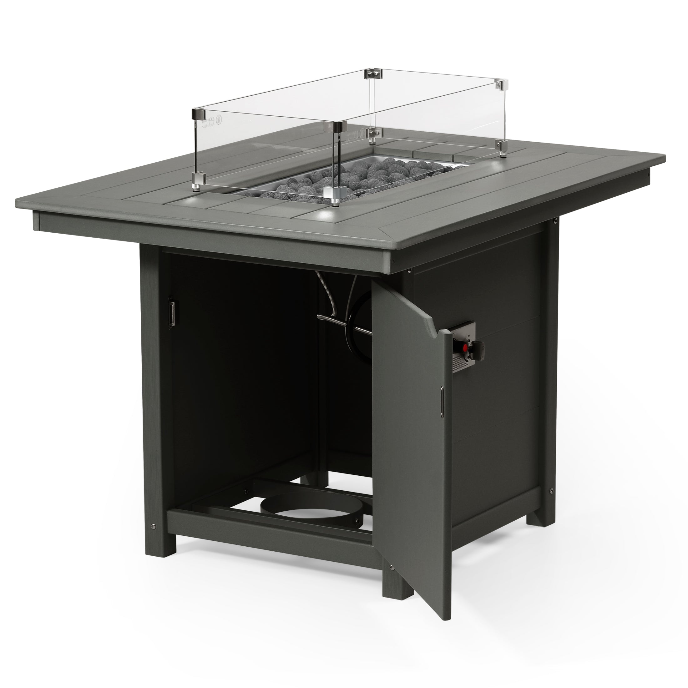 Helios 46" Modern Outdoor Patio Gas Propane Rectangular Fire Pit Table