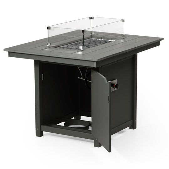 Helios 46" Modern Outdoor Patio Gas Propane Rectangular Fire Pit Table