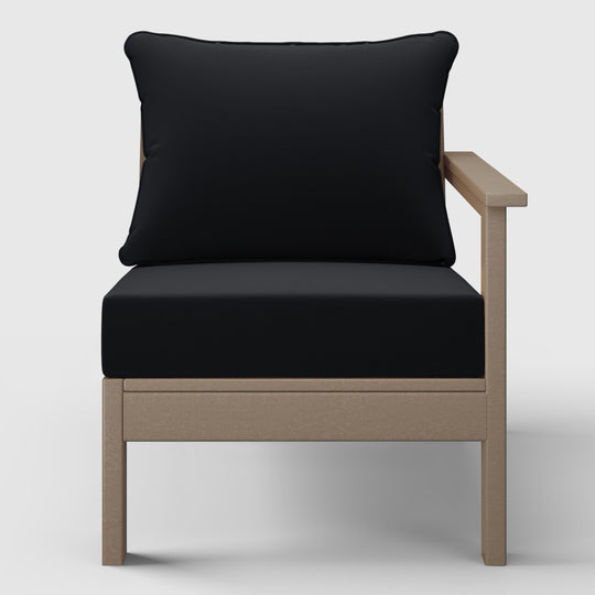 Avalon Outdoor Patio HDPE Right Arm Sectional Corner Club Chair with Patio Cushions