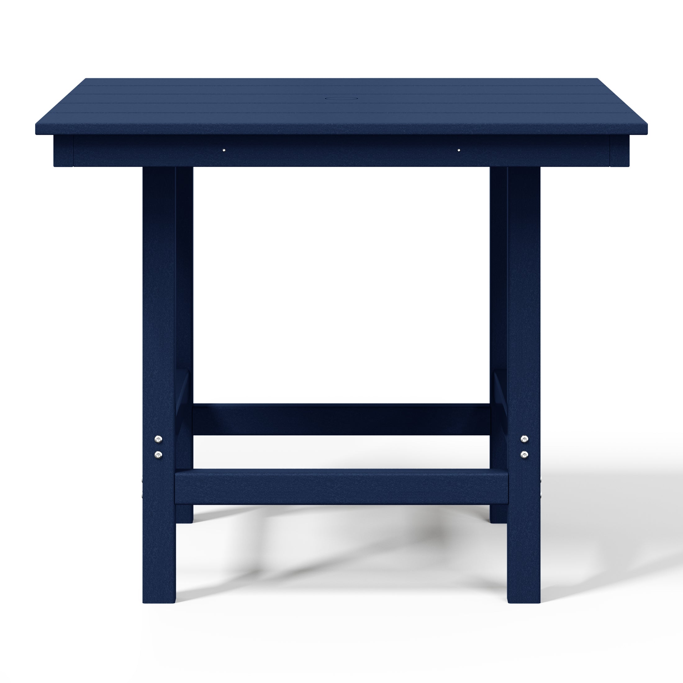 Ashore Outdoor HDPE 36" Square Patio Dining Table with Umbrella Hole