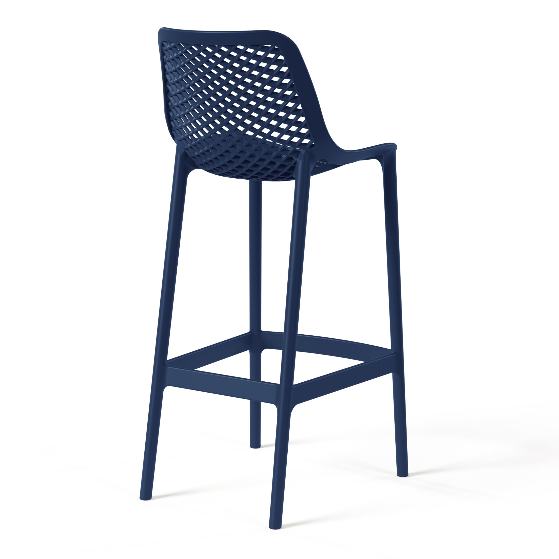 Playa 41.75" Outdoor Modern Polypropylene Plastic Patio Bar Height Stools (Set of 2)